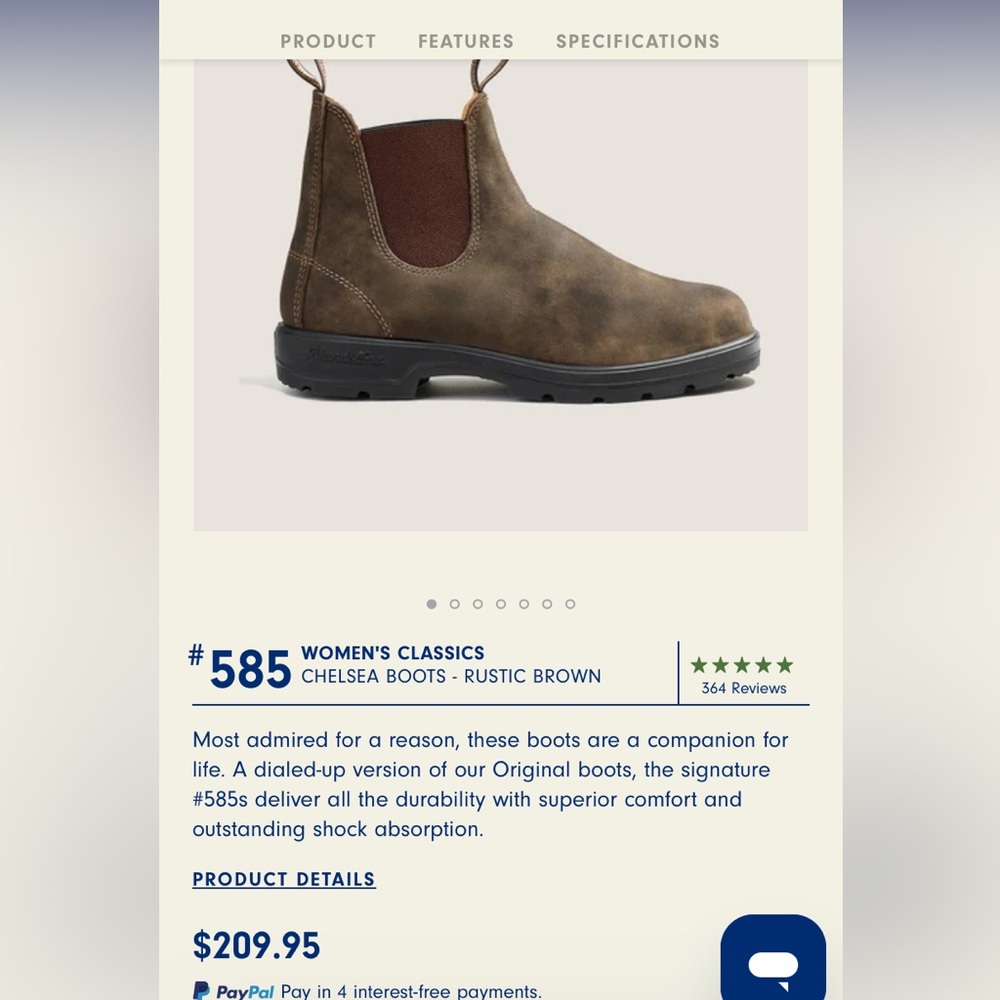 Blundstone 585 Brown Ankle Boots - Picture 3 of 5